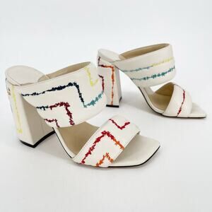 Jimmy Choo Multicolor Embroidered Mules